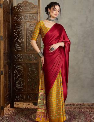 Yellow party wear ready pleated saree collection 3