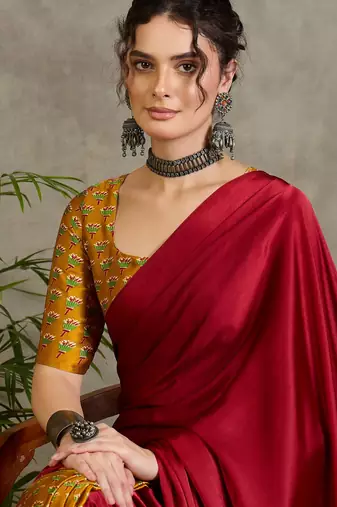 Yellow party wear ready pleated saree collection