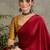 Yellow party wear ready pleated saree collection