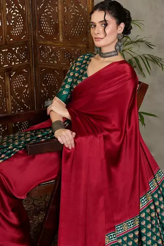 Green designer ready to drape saree for special occasions