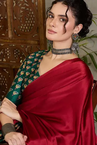 Green designer ready to drape saree for special occasions