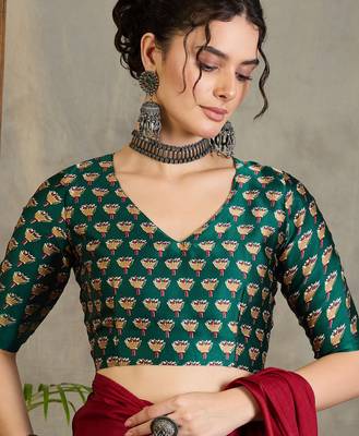 Green designer ready to drape saree for special occasions 4