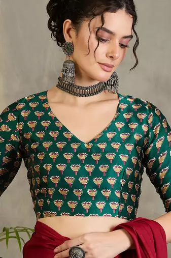 Green designer ready to drape saree for special occasions