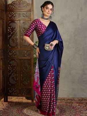 Wine ready to wear saree with fancy unstitched blouse 3