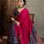 Blue silk blend ready made saree with blouse piece