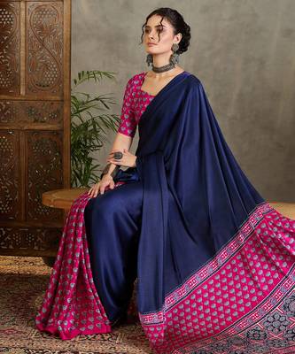 Pink georgette party wear ready to wear saree 2