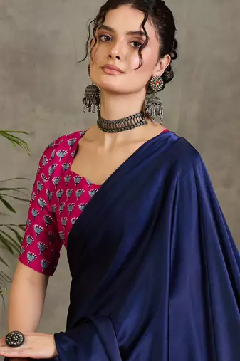 Pink georgette party wear ready to wear saree