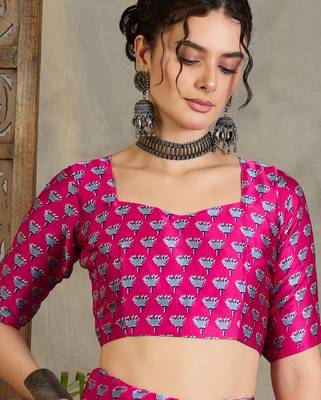 Pink georgette party wear ready to wear saree 5