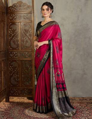 Red ethnic women's ready made saree collection 2