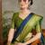 Blue elegant ready to drape saree with blouse material