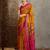 Yellow indian traditional ready wear saree for women
