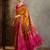 Yellow indian traditional ready wear saree for women