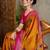 Yellow indian traditional ready wear saree for women