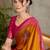 Yellow indian traditional ready wear saree for women