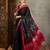 Black trendy pre stitched saree with unstitched blouse