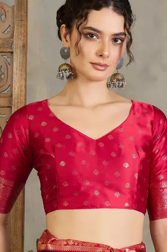 Black trendy pre stitched saree with unstitched blouse