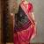 Black trendy pre stitched saree with unstitched blouse