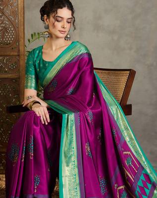 Wine designer festival ready made saree with blouse 2