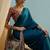 Blue easy drape ready to wear saree for women
