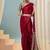 Red premium party wear ready pleated saree