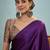 Purple best selling ready to wear saree with blouse piece
