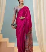 Pink women's ready made saree for wedding functions