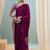 Wine ready to drape saree with unstitched designer blouse