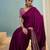 Wine ready to drape saree with unstitched designer blouse