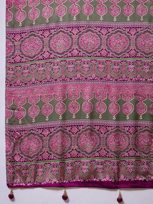Wine ready to drape saree with unstitched designer blouse 4