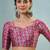 Wine ready to drape saree with unstitched designer blouse