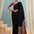 Black embroidered ready wear saree for women