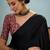 Black embroidered ready wear saree for women