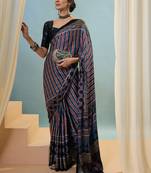 Black fancy party wear ready made saree collection