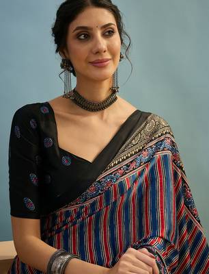 Black fancy party wear ready made saree collection 3