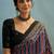 Black fancy party wear ready made saree collection