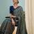 Blue instant wear designer saree with blouse fabric