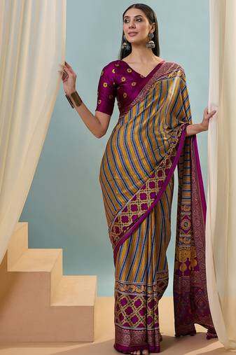 Wine traditional festival ready to wear saree