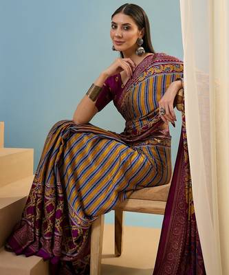 Wine traditional festival ready to wear saree 2