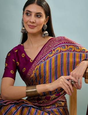Wine traditional festival ready to wear saree 3