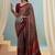 Red ready made saree with premium unstitched blouse