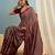 Red ready made saree with premium unstitched blouse