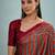 Red ready made saree with premium unstitched blouse