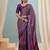 Purple trending ready to drape saree for women with blouse piece