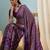 Purple trending ready to drape saree for women with blouse piece