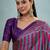 Purple trending ready to drape saree for women with blouse piece