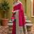 Pink soft banarasi silk blend saree with zari weaving meenakari design