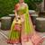 Parrot green soft banarasi silk blend saree with zari weaving meenakari design