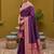 Wine soft banarasi silk blend saree with zari weaving meenakari design