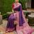 Wine soft banarasi silk blend saree with zari weaving meenakari design