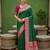 Sea green soft banarasi silk blend saree with zari weaving meenakari design